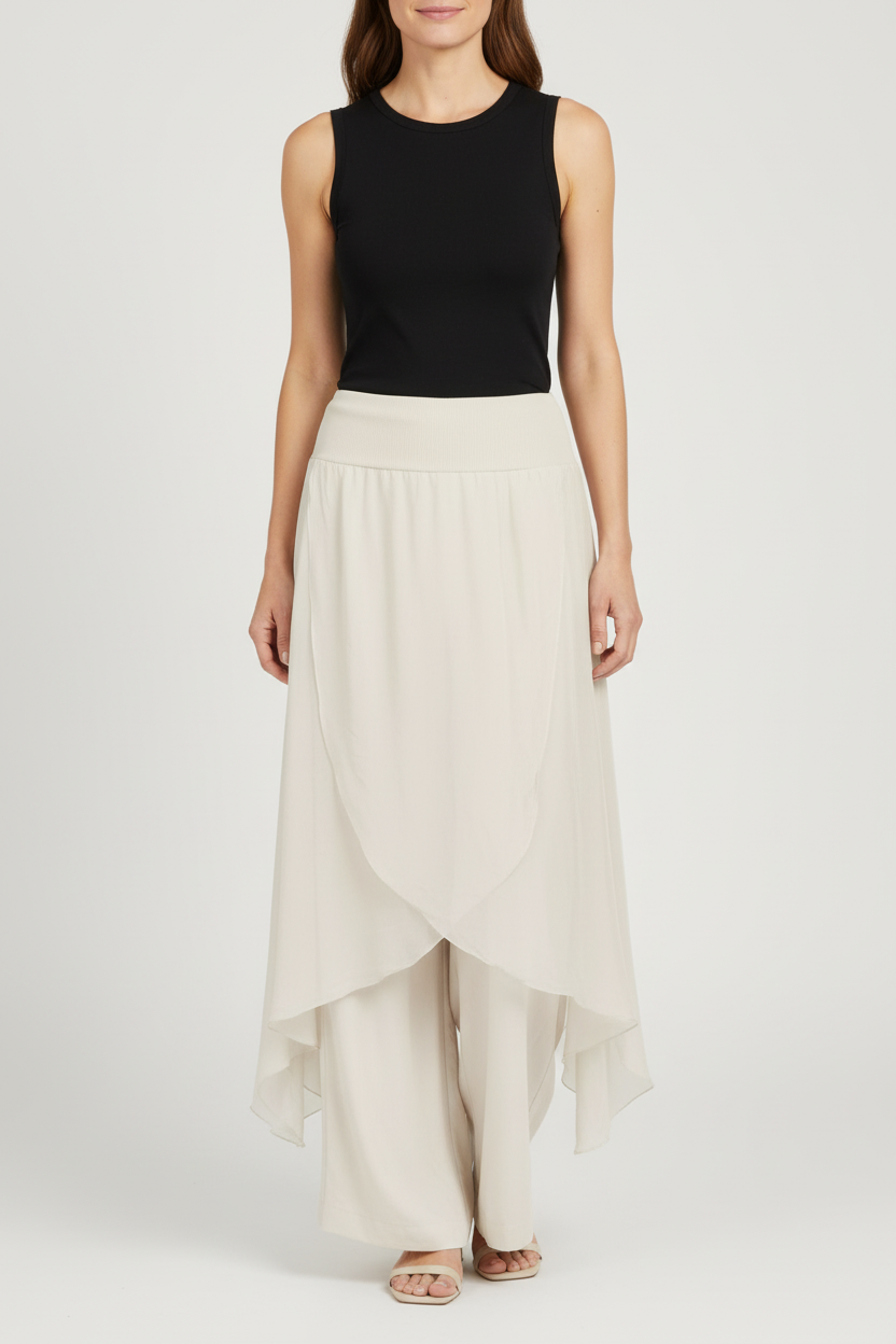 Flap Overlay Silk Trouser