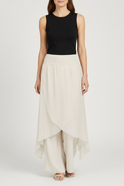 Flap Overlay Silk Trouser