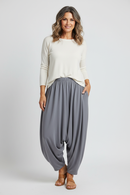 Gathered Jersey Trouser