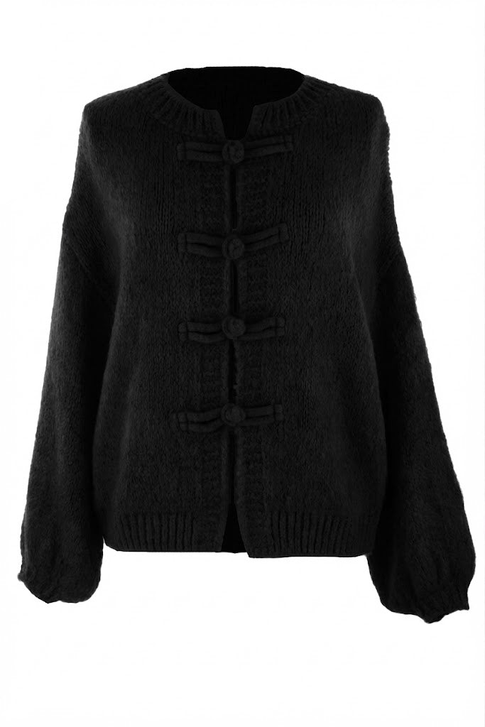 Frog Fastening Wool Cardigan