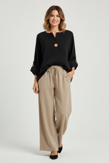 Button Detail Corduroy Top