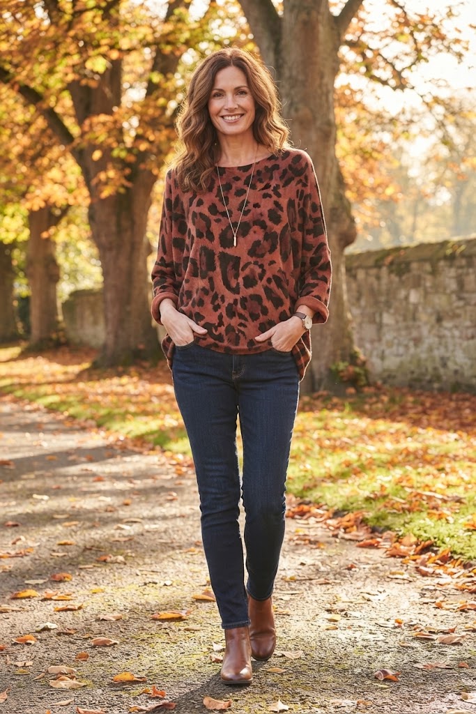 Leopard Print Lightweight Jumper