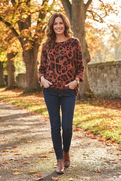 Leopard Print Lightweight Jumper
