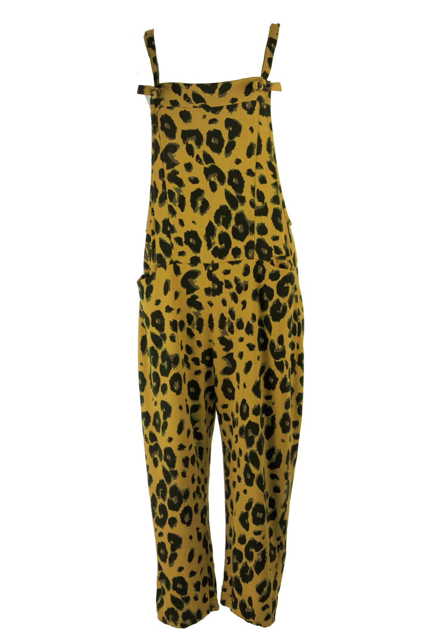 Leopard Jersey Dungarees