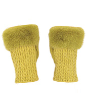 Load image into Gallery viewer, Faux Fur Cashmere Knit Fingerless Gloves
