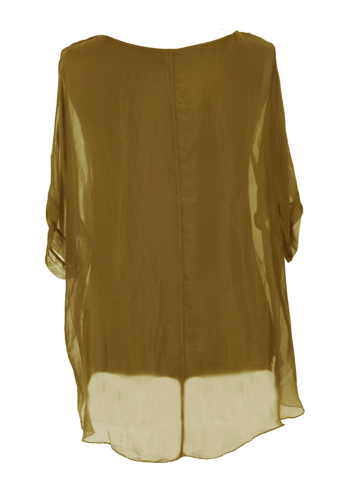 Frayed Hem Silk Top