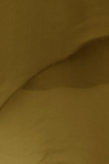 V Neck Crossover Hem Silk Blouse