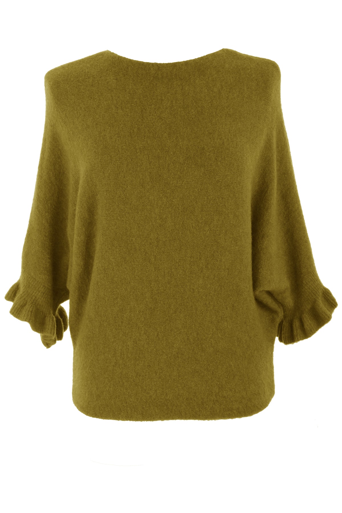 Frill Batwing Soft Knit Wool Jumper