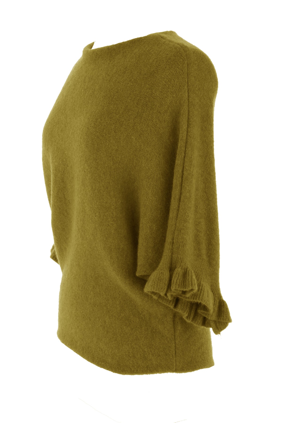 Frill Batwing Soft Knit Wool Jumper