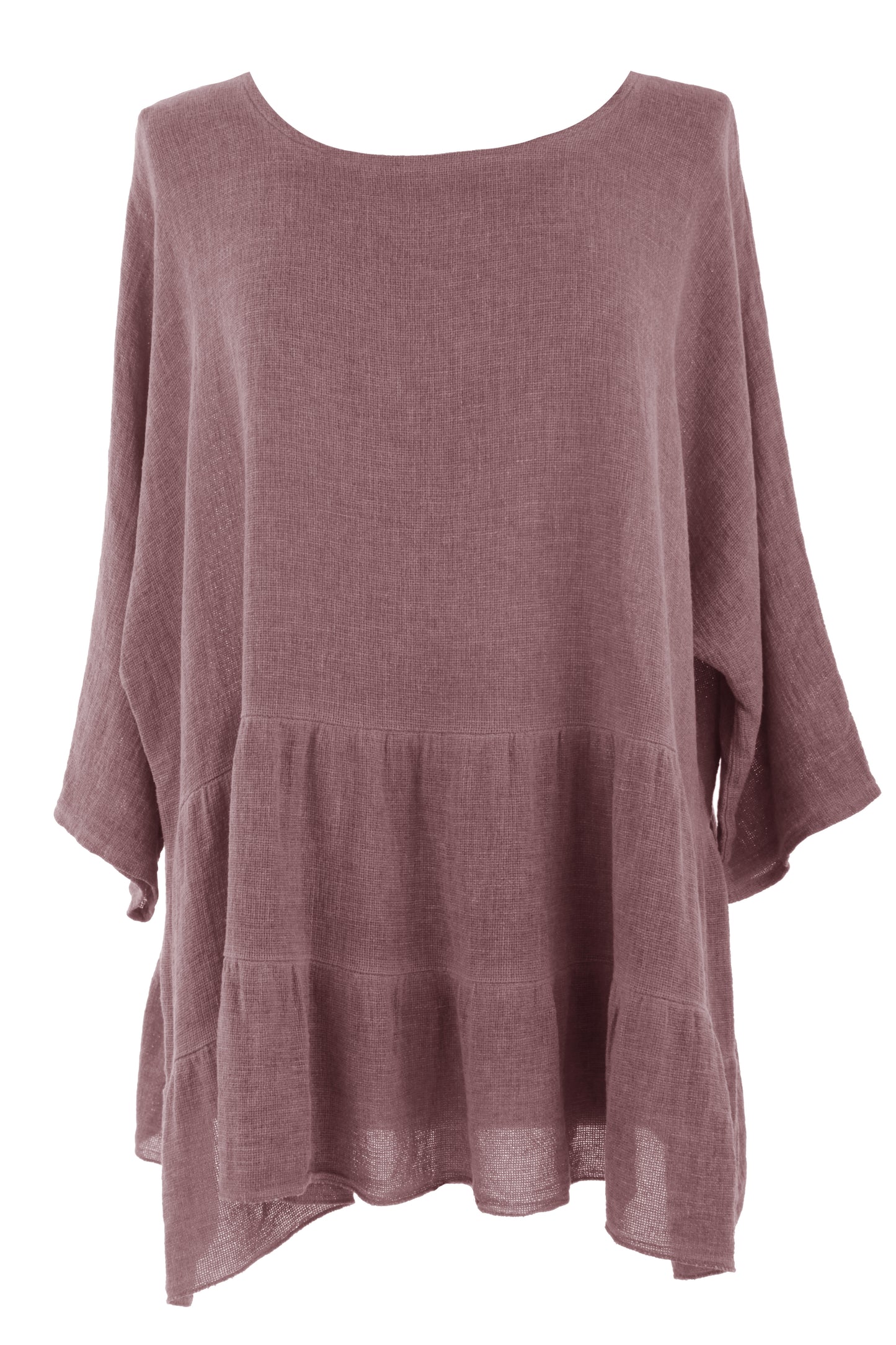 Tiered Hopsack Linen Top