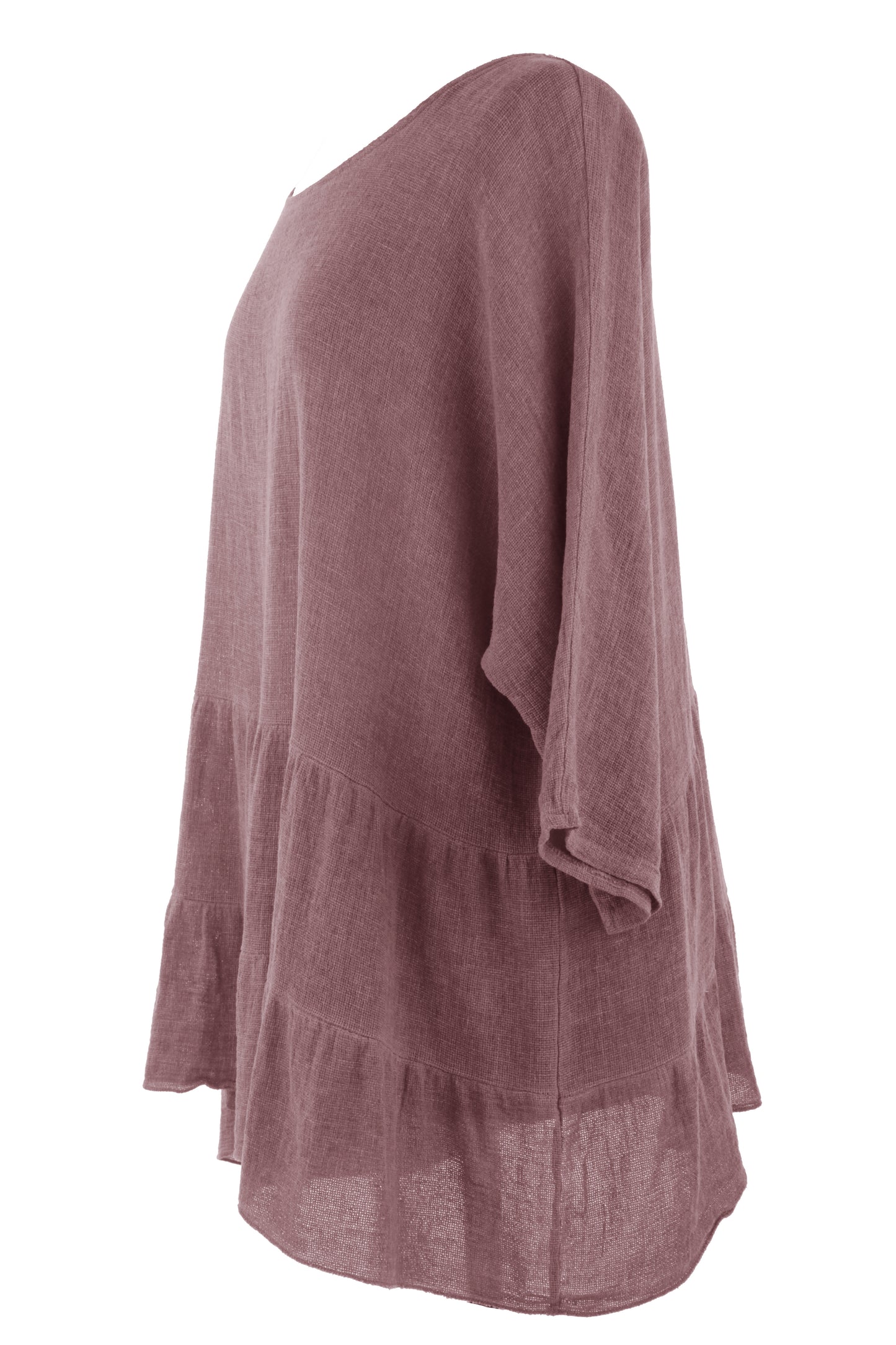 Tiered Hopsack Linen Top