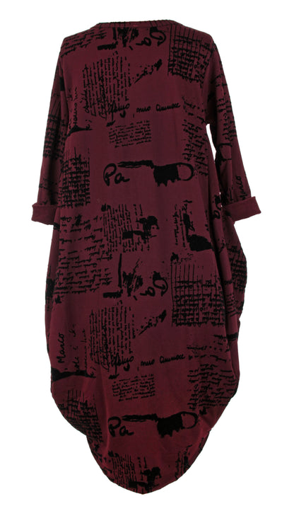 Flocking Script Midi Dress