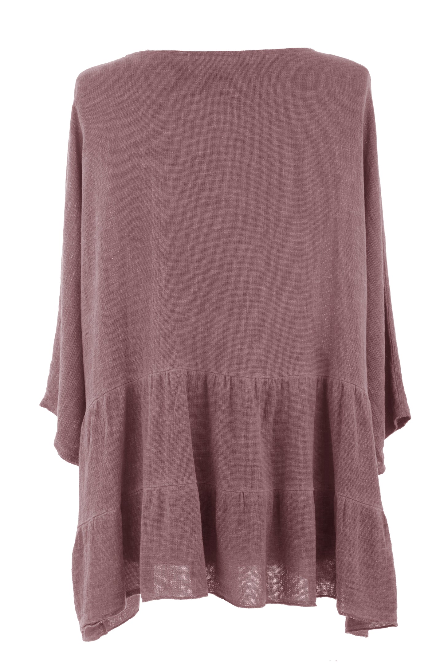 Tiered Hopsack Linen Top