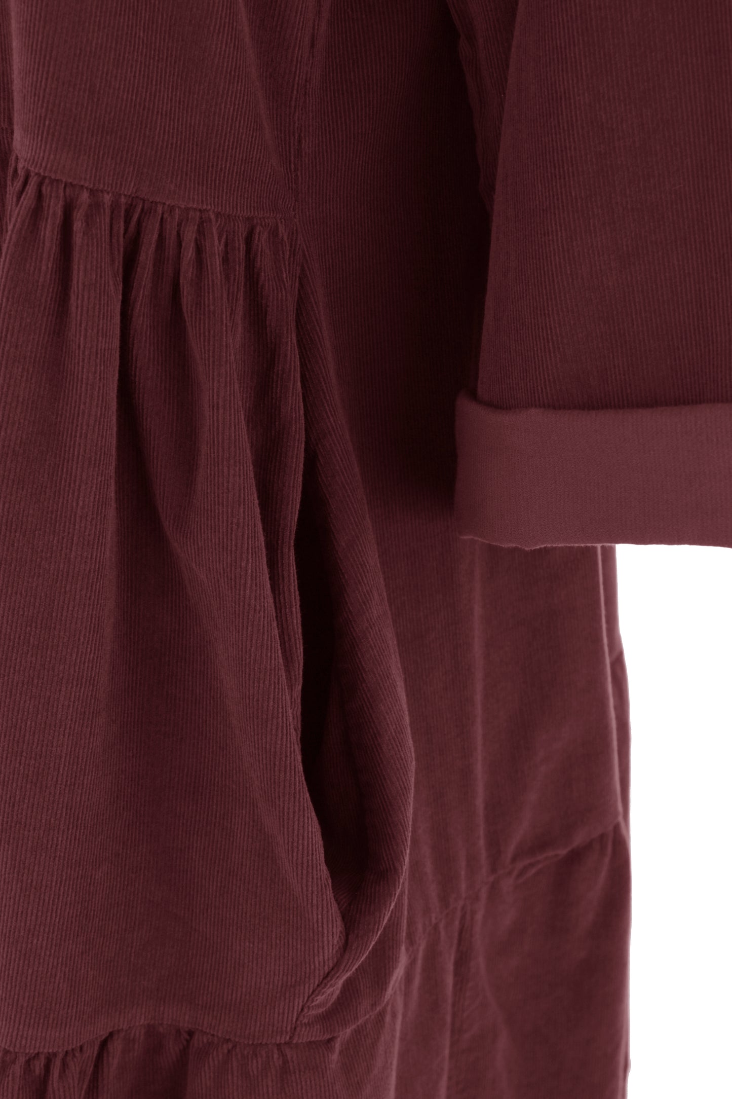 Tiered Swing Corduroy Dress