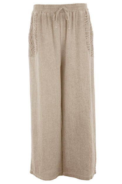 2 Crochet Pocket Linen Trouser