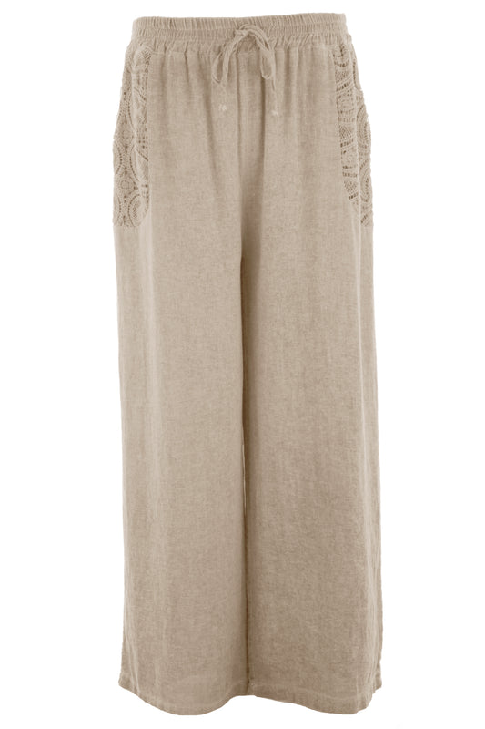2 Crochet Pocket Linen Trouser