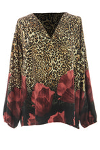 Load image into Gallery viewer, Leopard Floral Print Blouse
