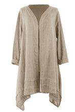Load image into Gallery viewer, 2 Pocket Asymmetric Linen Jacket
