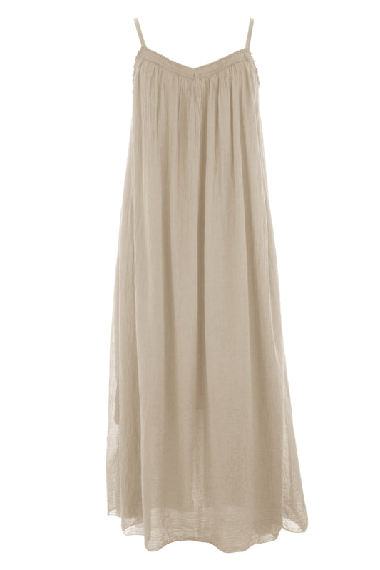 Strappy Cotton Midi Dress