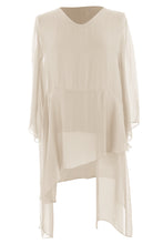 Load image into Gallery viewer, V Neck Asymmetric Silk Top
