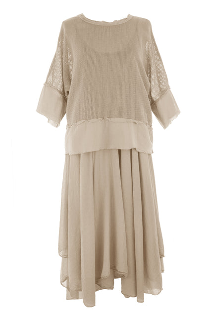 2 Piece Mesh Shrug Midi Dress