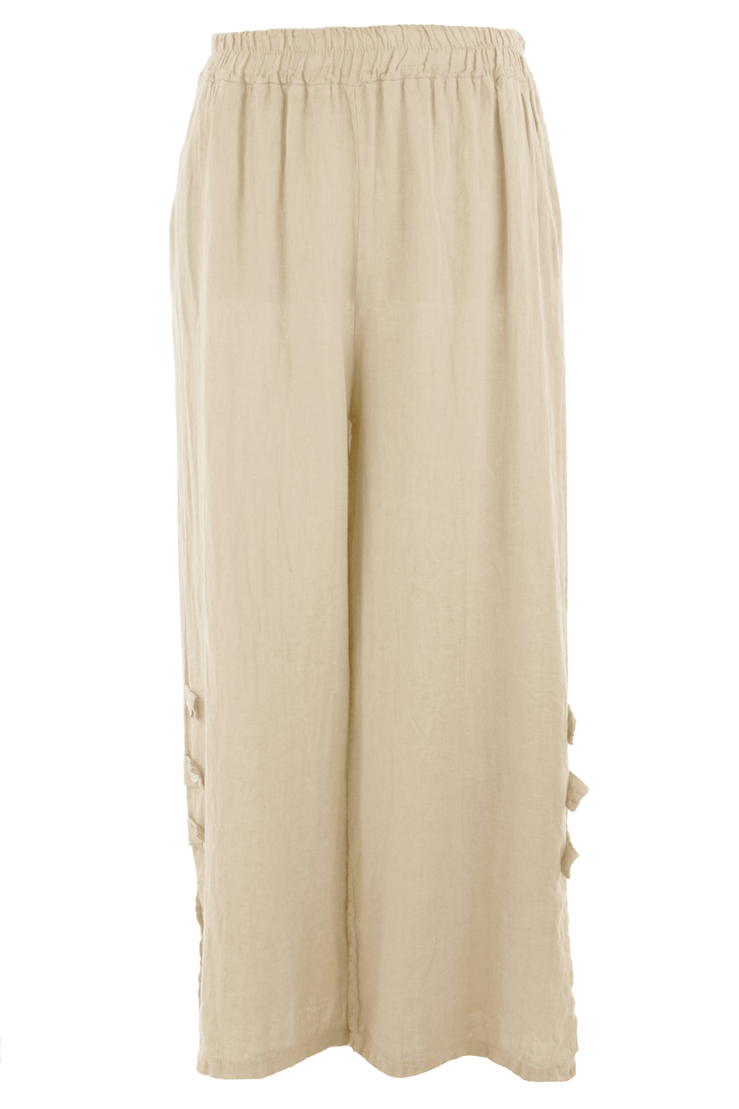 Tab Button Detail Linen Trouser