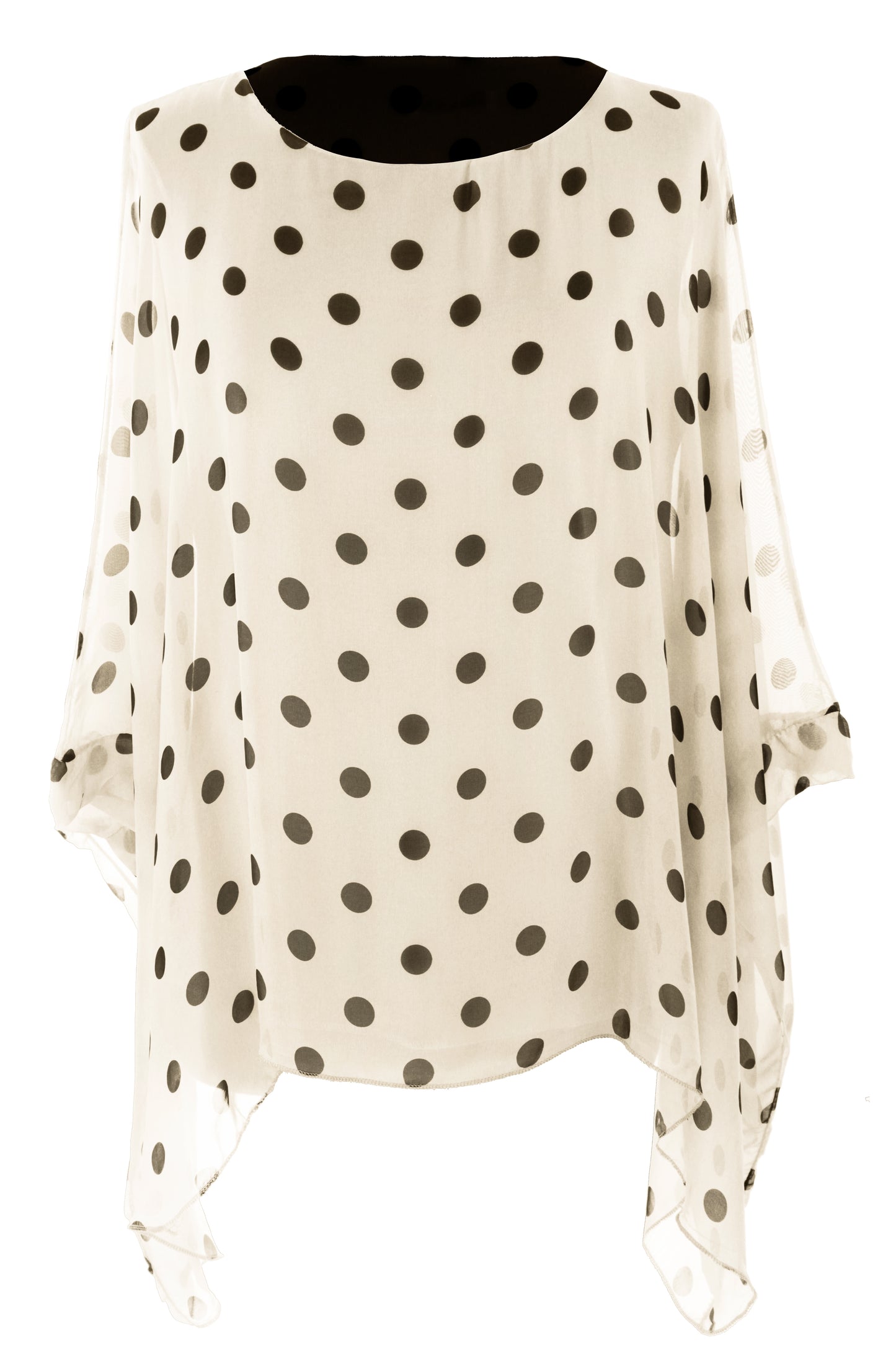 Polka Dot Flowy Silk Top