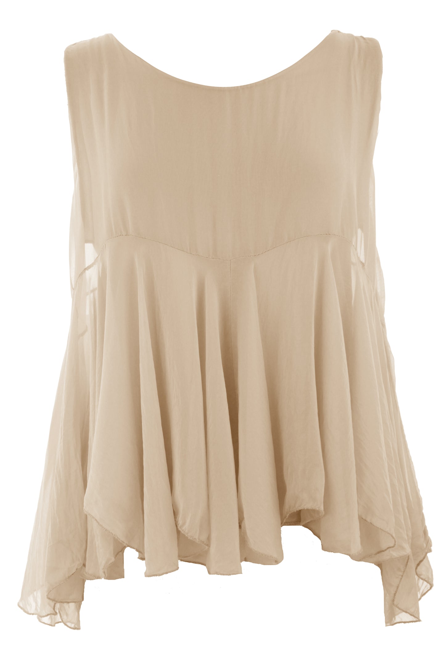 Sleeveless Swing Silk Top