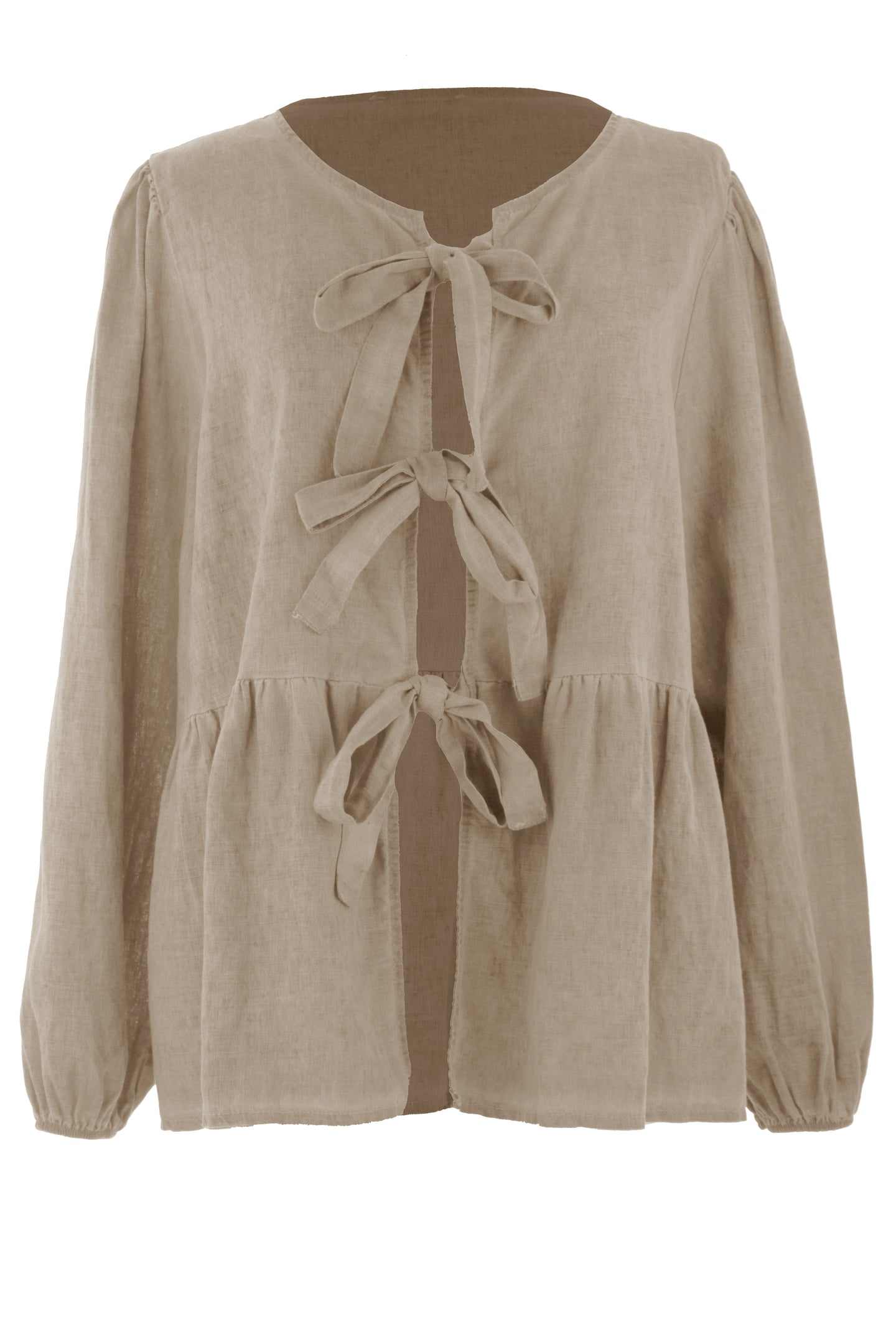 3 Tie Washed Linen Top