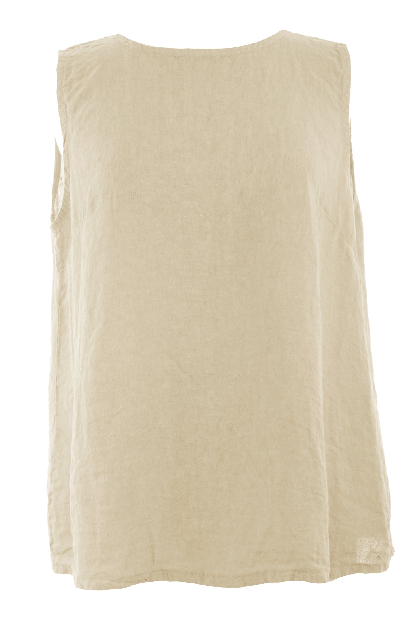 Sleeveless Button Back Linen Top