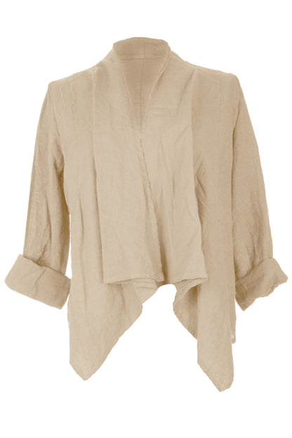 Waterfall Buckle Linen Jacket