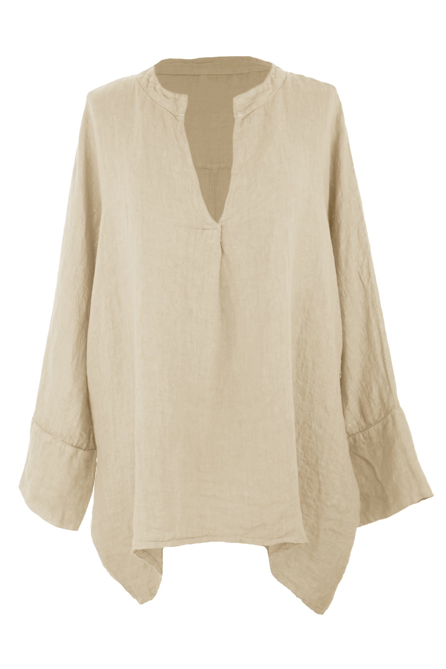 Collar V Neck Linen Top