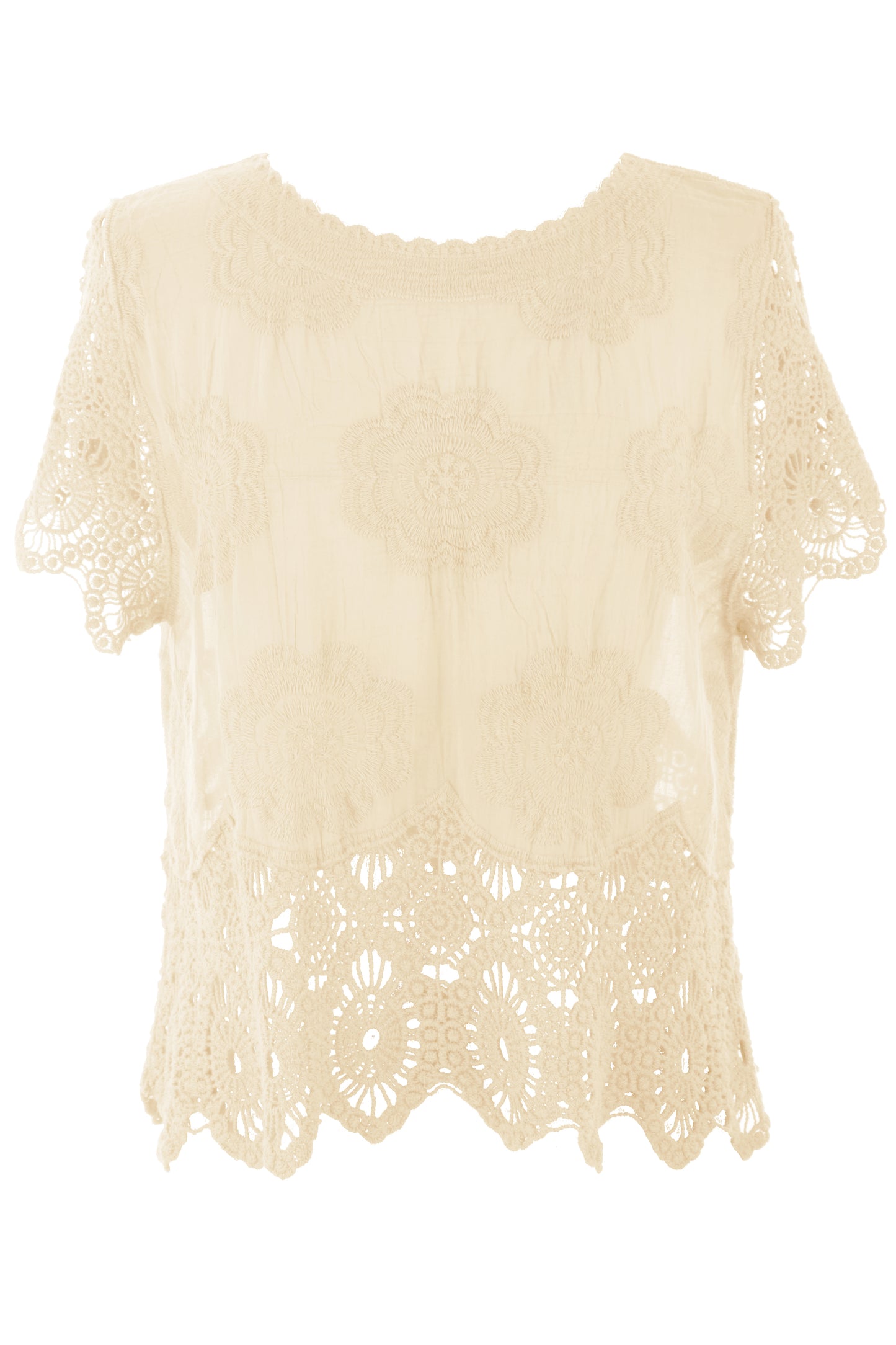 Crochet Trim Cotton Top