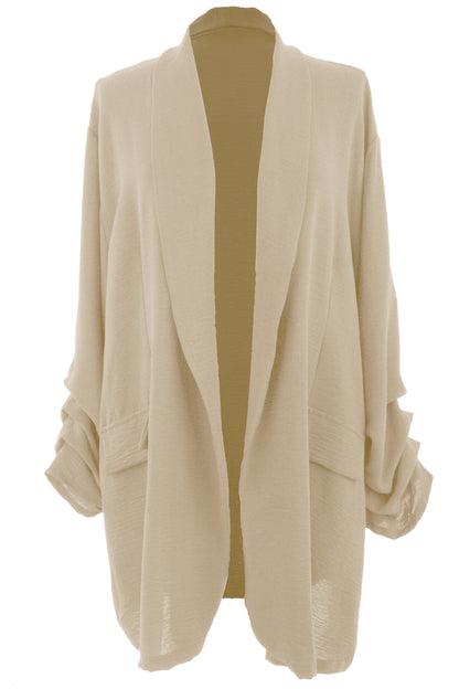 Ruched Sleeve Blazer