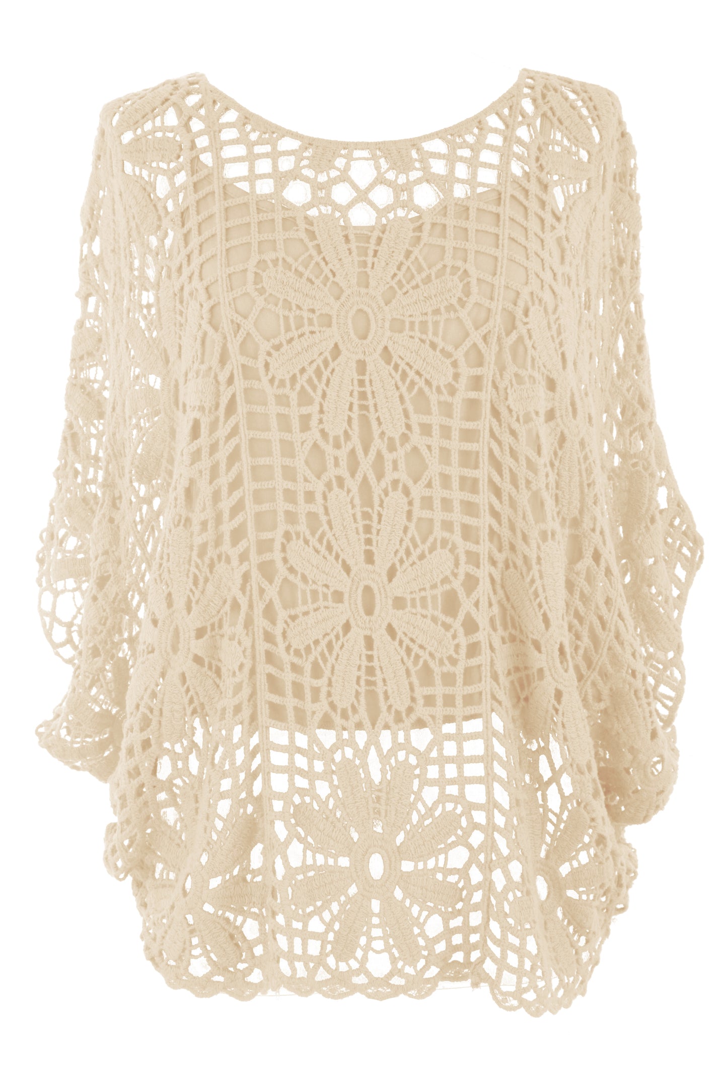Flower Pattern Crochet Top with Vest