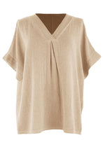 Load image into Gallery viewer, V Neck Teabag Linen Top
