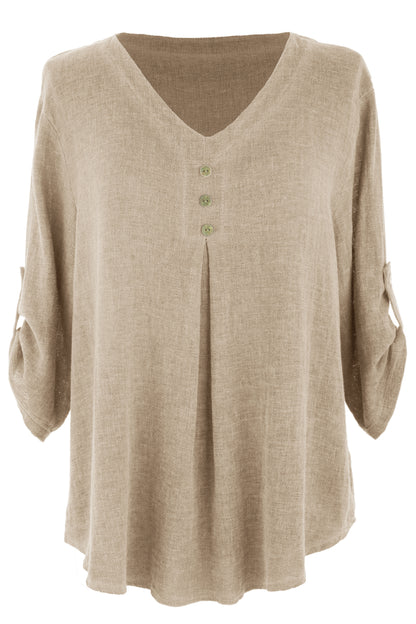 3 Button Detail Teabag Top