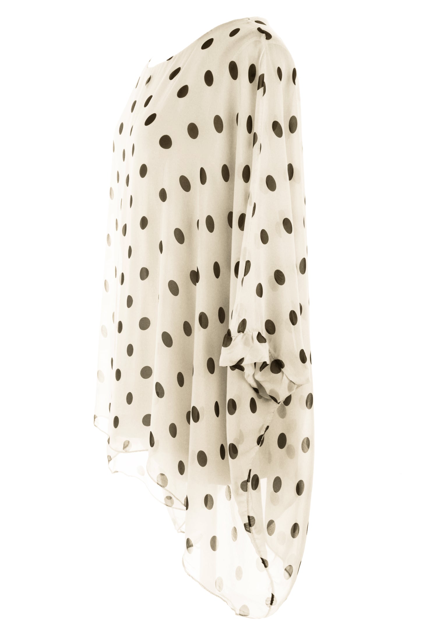 Polka Dot Flowy Silk Top