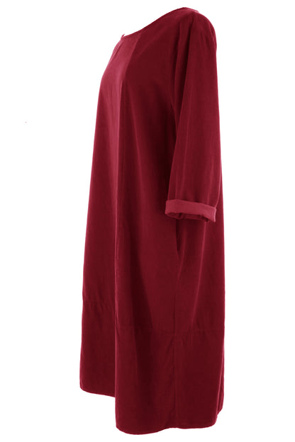3/4 Sleeve Corduroy Dress