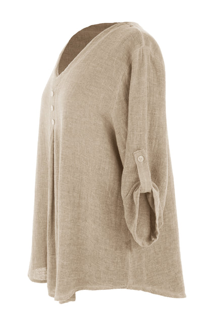 3 Button Detail Teabag Top