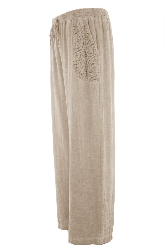 2 Crochet Pocket Linen Trouser