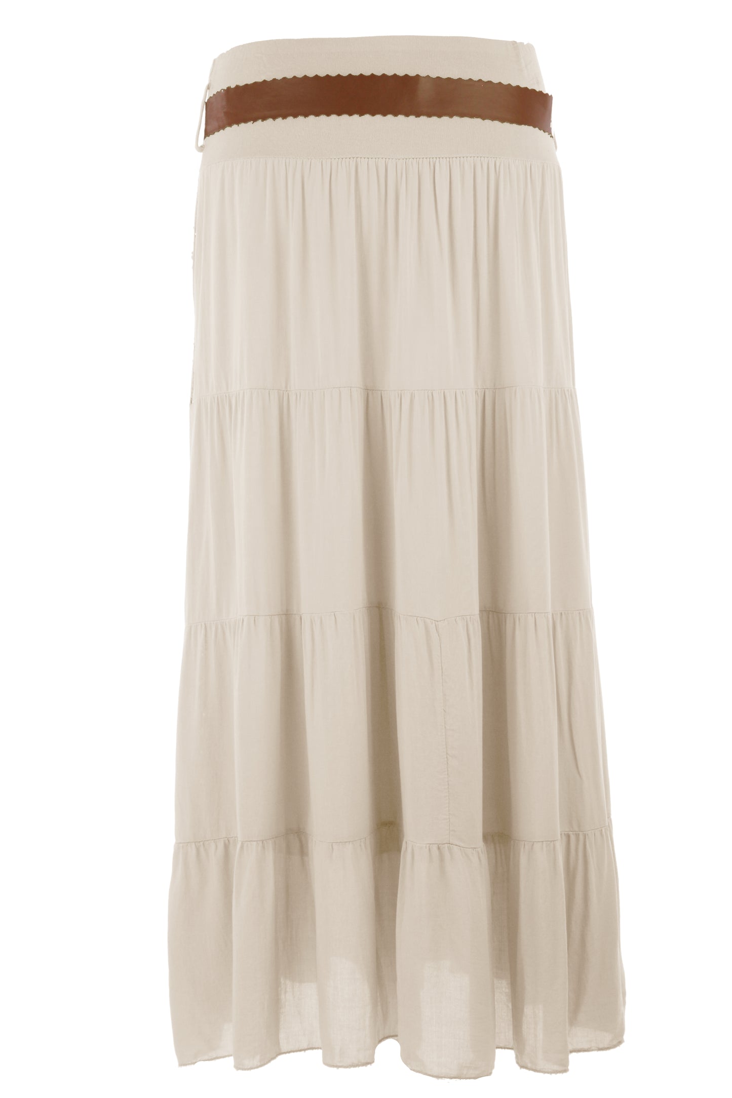 Crochet Tiered Belt Midi Skirt