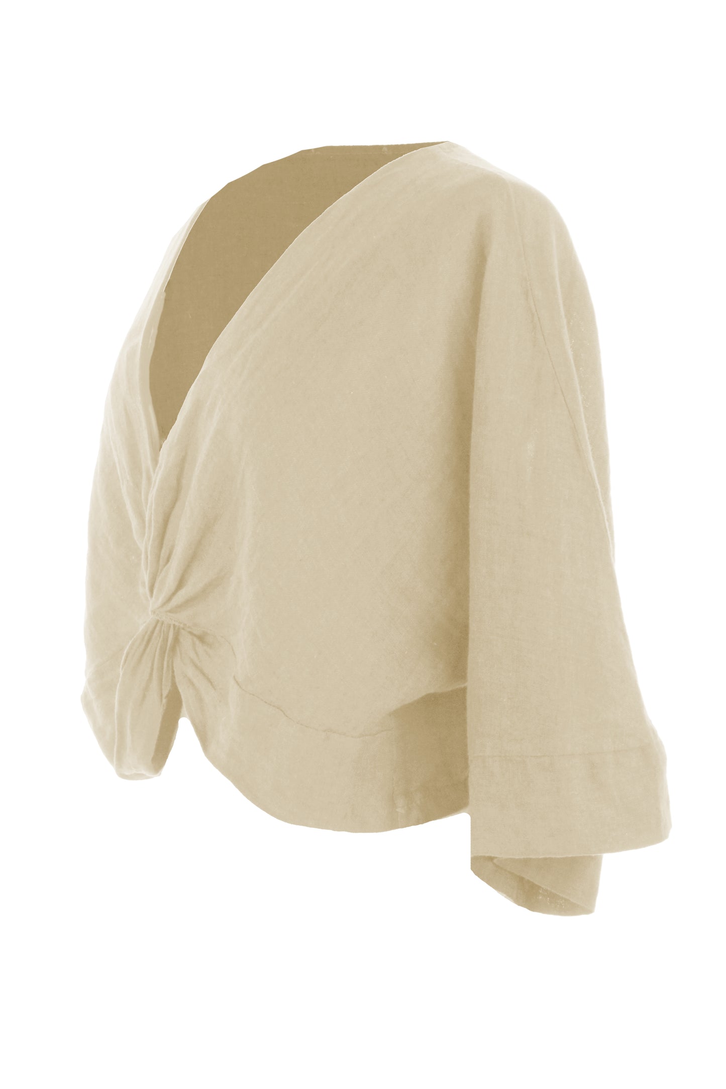 Twist Front Linen Crop Top