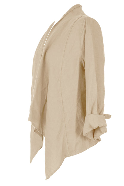 Waterfall Buckle Linen Jacket