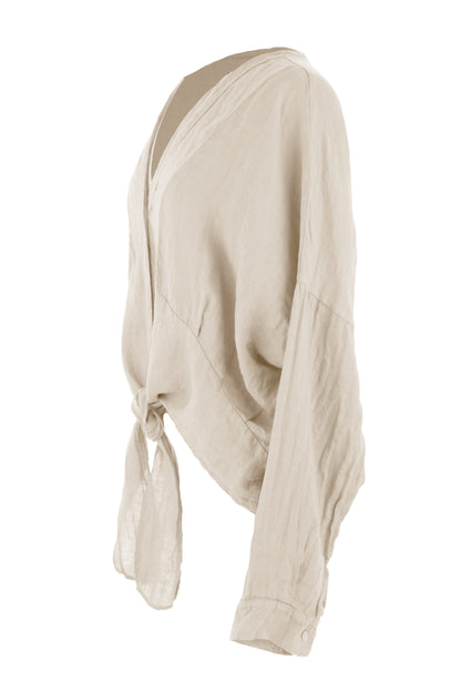 Tie Front Linen Shirt