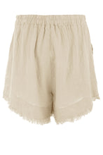 Load image into Gallery viewer, Frayed Trim Linen Shorts
