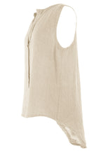 Load image into Gallery viewer, Sleeveless Button Detail Linen Top
