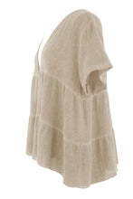 Load image into Gallery viewer, Button Tiered Linen Top
