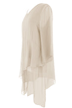 Load image into Gallery viewer, V Neck Asymmetric Silk Top
