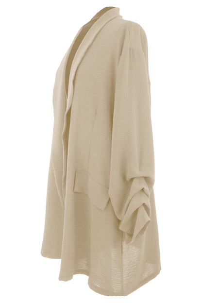 Ruched Sleeve Blazer